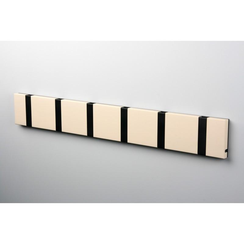Knax Horizontal Colored Coat Hook Coat Hooks Loca 6 hooks Black Desert Sand