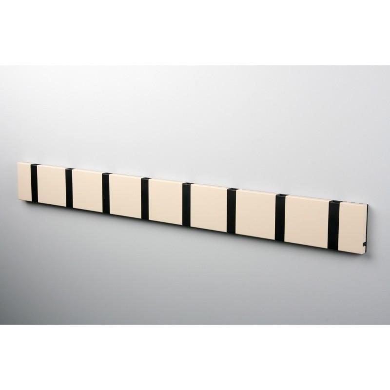 Knax Horizontal Colored Coat Hook Coat Hooks Loca 8 hooks Black Desert Sand