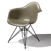 Eames Molded Plastic Arm Chair Wire Base / DAR Side/Dining herman miller Black Base Frame Finish Sparrow Seat and Back Standard Glide