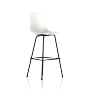 Eames Molded Plastic Bar Stool bar seating herman miller Black Base Frame Finish White Standard Glide With Felt Bottom + $20.00