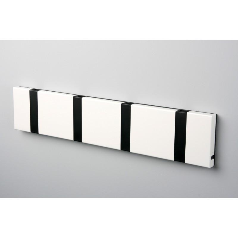 Knax Horizontal Colored Coat Hook Coat Hooks Loca 4 hooks Black White
