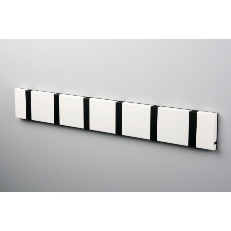 Knax Horizontal Colored Coat Hook Coat Hooks Loca 6 hooks Black White