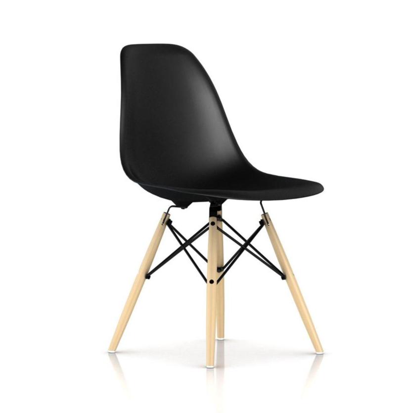 Eames Molded Plastic Side Chair with Wood Dowel Base Side/Dining herman miller 