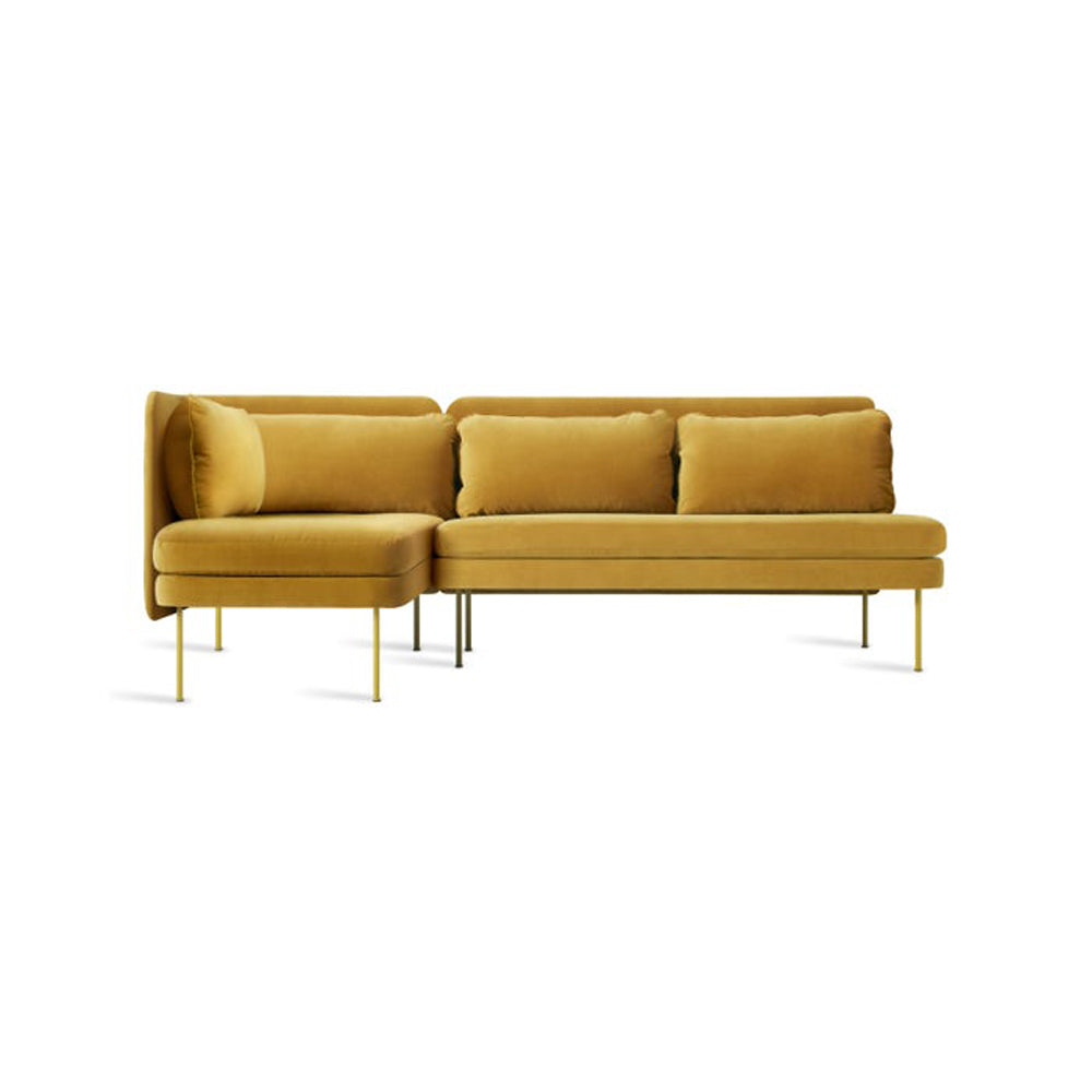 Bloke Armless Sofa with Chaise Sofa BluDot Ochre Velvet Left Chaise 