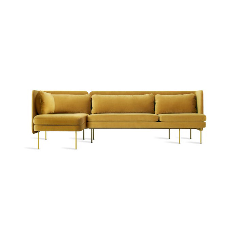 Bloke Sofa with Chaise Sofa BluDot Ochre Velvet Left Chaise 