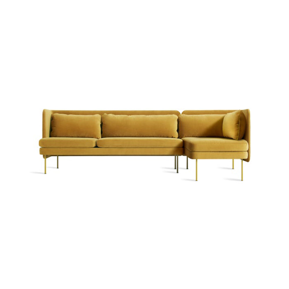 Bloke Sofa with Chaise Sofa BluDot Ochre Velvet Right Chaise 