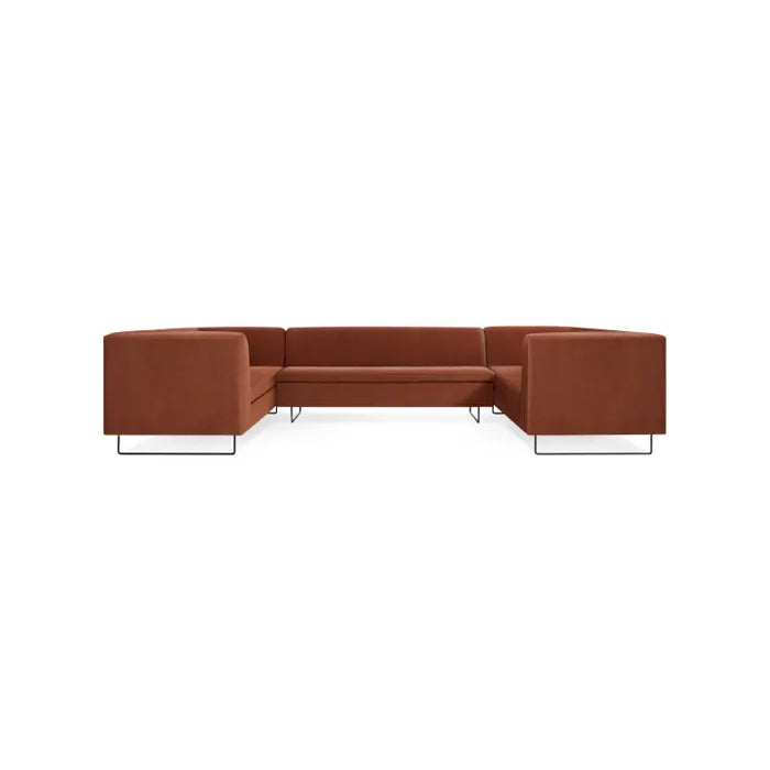 Bonnie and Clyde U-Shaped Sectional Sofa Sofa BluDot Copper Velvet 