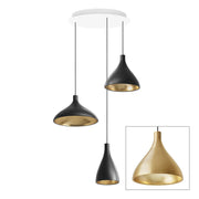 Swell Multi-Light Pendant hanging lamps Pablo Swell Chandelier 3 Brass/Brass 