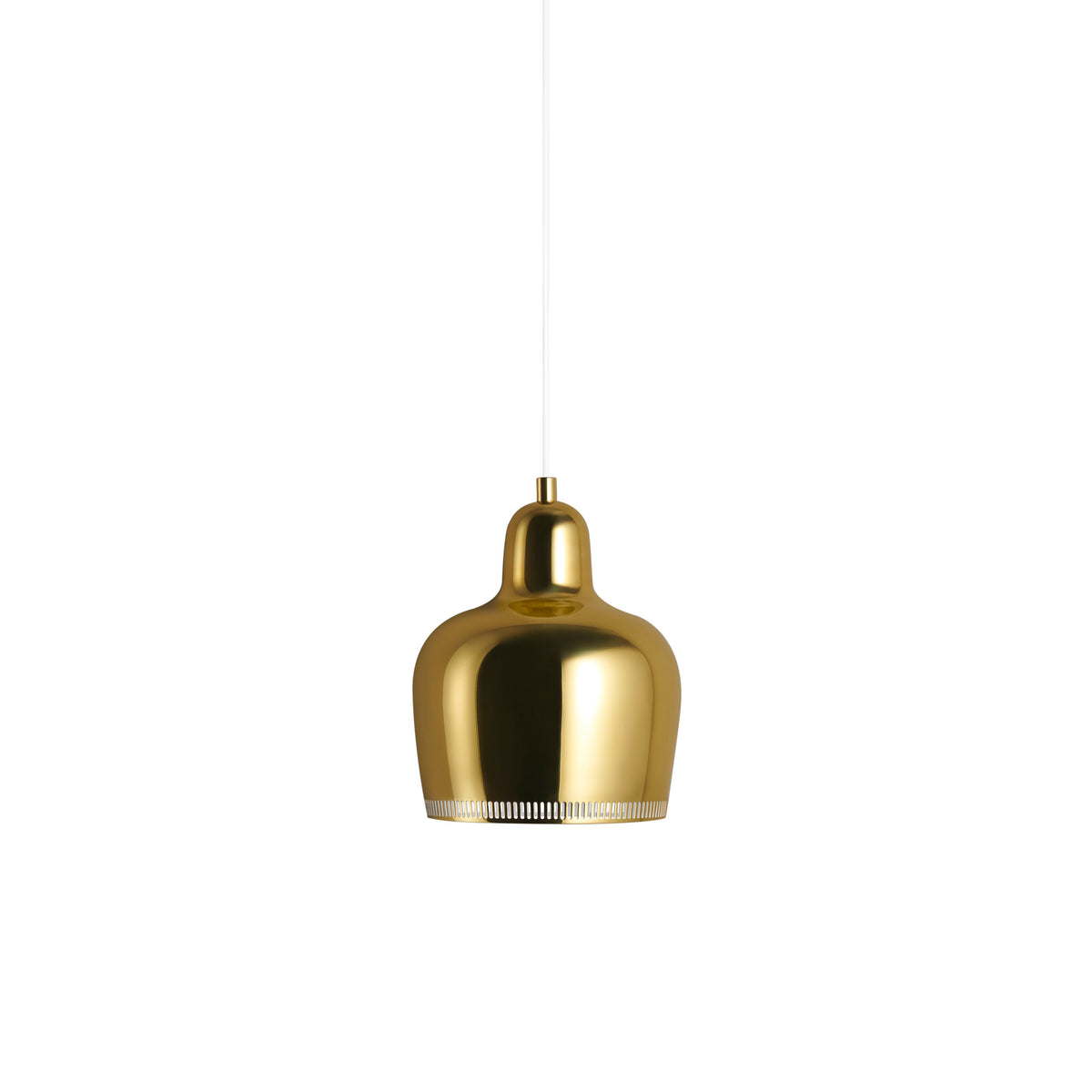 Golden Bell Savoy - A330S - Brass hanging lamps Artek Savoy Version: Brass Shade-Outside Polished/Inside Raw/Not Varnished-Will Patina/Black Textile Cable + $100.00 