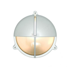 Brass Large Bulkhead with Eyelid Sheild Outdoor Lighting Original BTC Chrome Plated Frosted Glass 