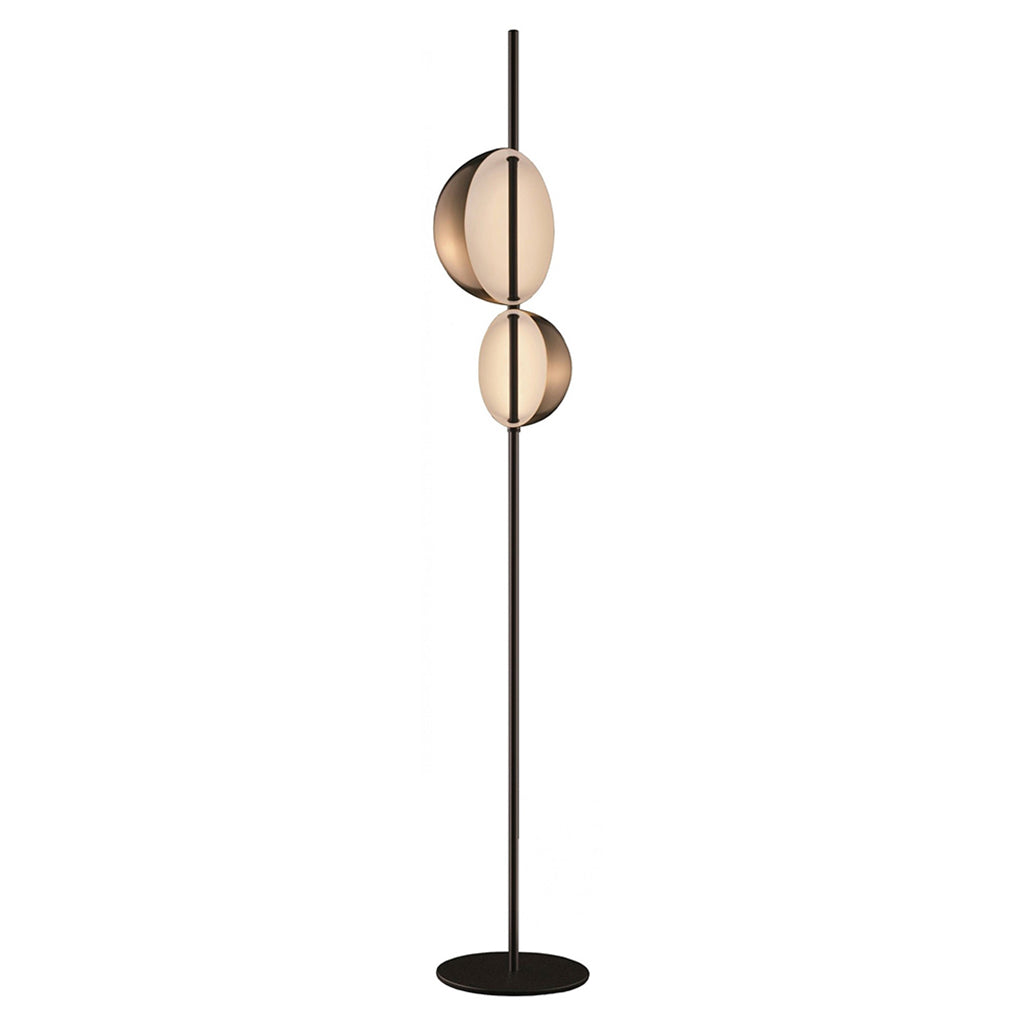 Superluna Floor Lamp Floor Lamps Oluce Anodic Brass with Black Stem 