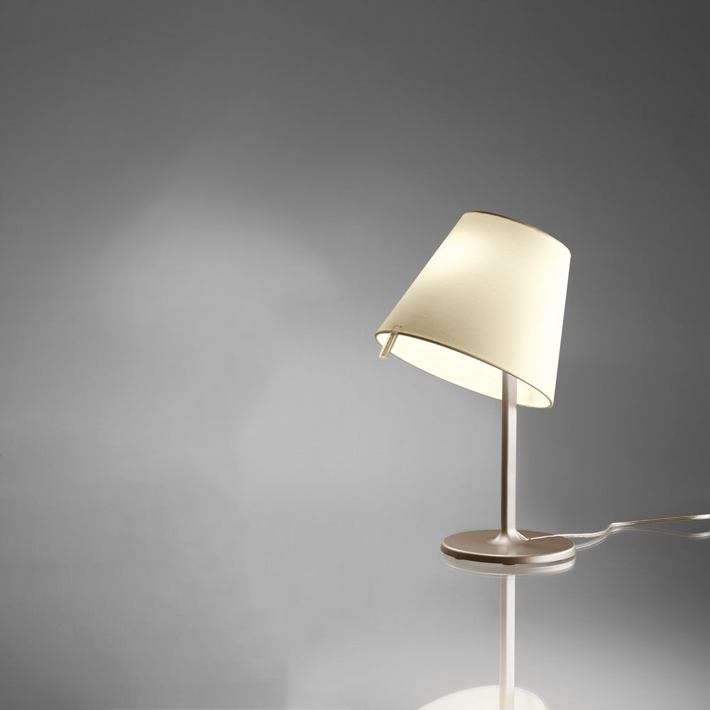 Melampo Table Lamp Table Lamps Artemide Mini Table Lamp Bronze Bronze Structure/Milky White Diffuser 