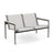 1966 Two Seat Lounge chair with Arms Outdoors Knoll Light Bronze Frame with Grey Tone Mesh & Grey Strap 