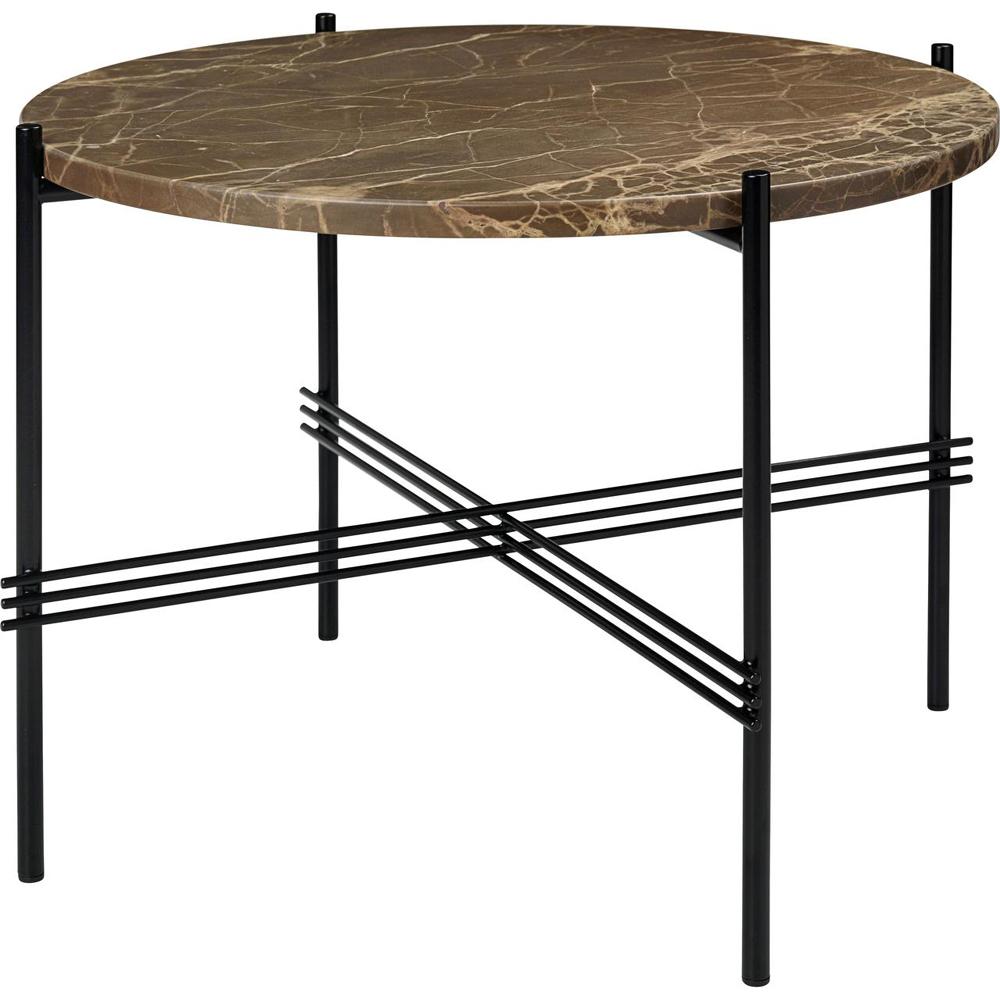 TS Round Coffee Table - Marble Top Tables Gubi Black Brown Emperador Marble Small: Dia 21.7"