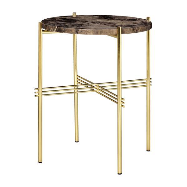 TS Side Table side table Gubi Marrone Emperador Brass 