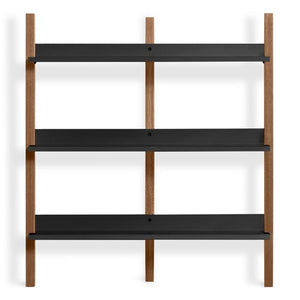 Browser Low Bookcase Shelves BluDot Walnut / Oblivion 
