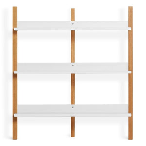 Browser Low Bookcase Shelves BluDot White Oak / White 