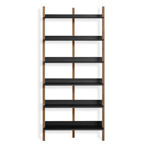 Browser Tall Bookcase Shelves BluDot Walnut / Oblivion 