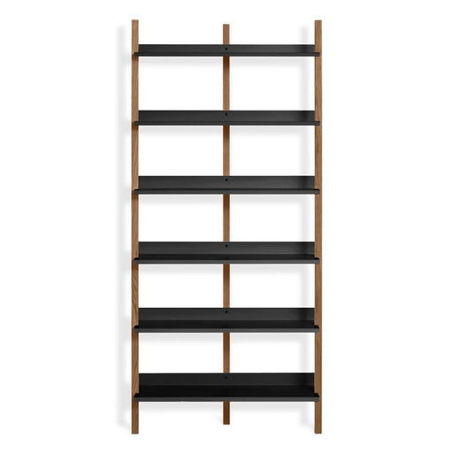 Browser Tall Bookcase Shelves BluDot Walnut / Oblivion 