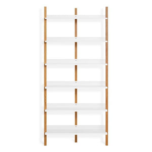 Browser Tall Bookcase Shelves BluDot White Oak / White 