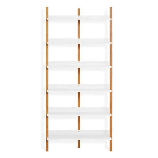 Browser Tall Bookcase Shelves BluDot White Oak / White 