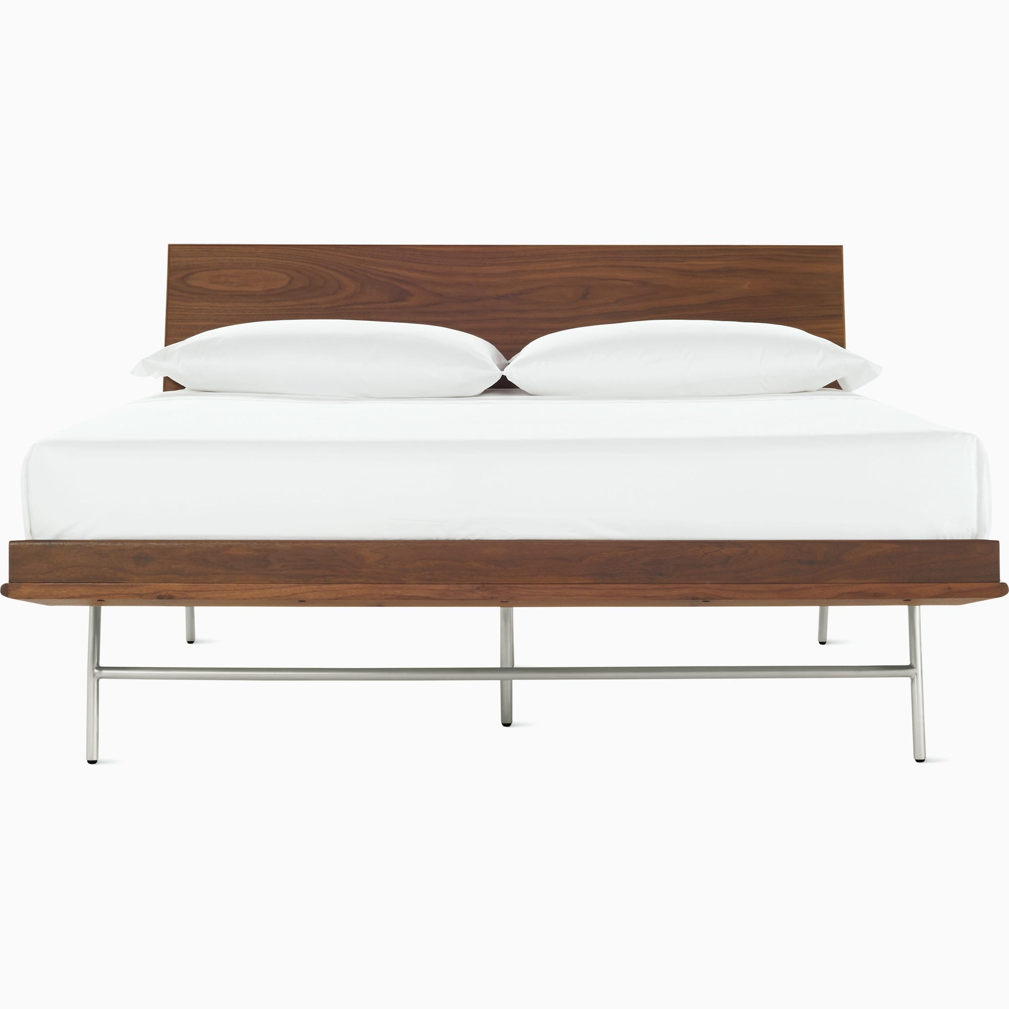 Nelson Thin Edge Bed - H Frame Legs Beds herman miller California King Size Veneer Headboard Walnut Frame