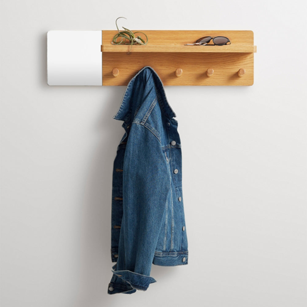 Candid Wall Shelf with Hooks Coat Hooks BluDot 