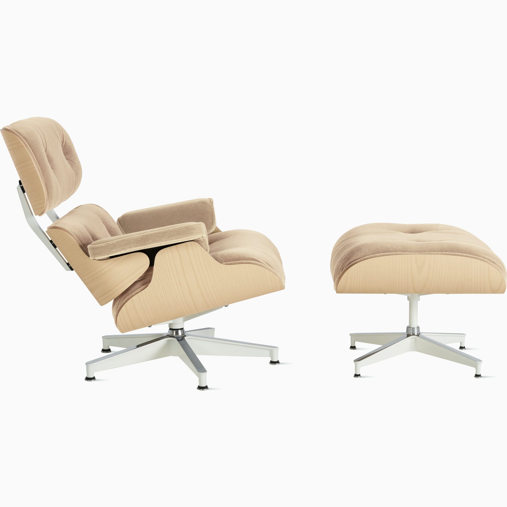 Eames Lounge Chair & Ottoman in White Ash