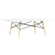 Eames Rectangular Dowel Leg Coffee Table Coffee Tables herman miller Carrara Marble +$1420.00 White Ash +$30.00 Black