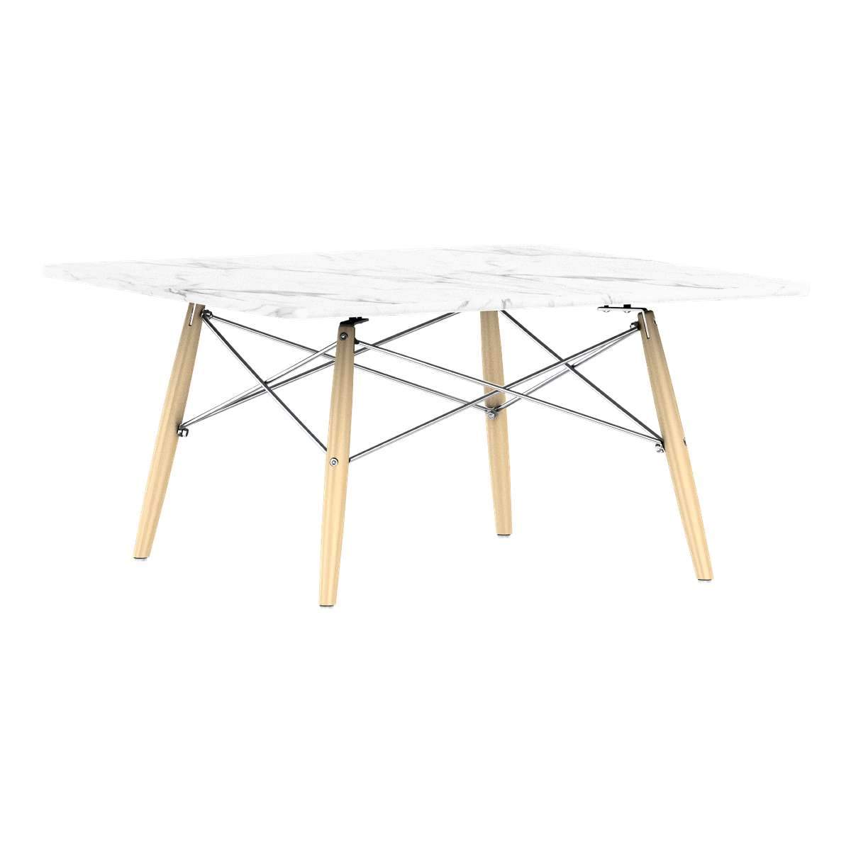 Eames Square Dowel Leg Coffee Table Coffee Tables herman miller Carrara Marble +$1000.00 White Ash +$30.00 Chrome +$15.00