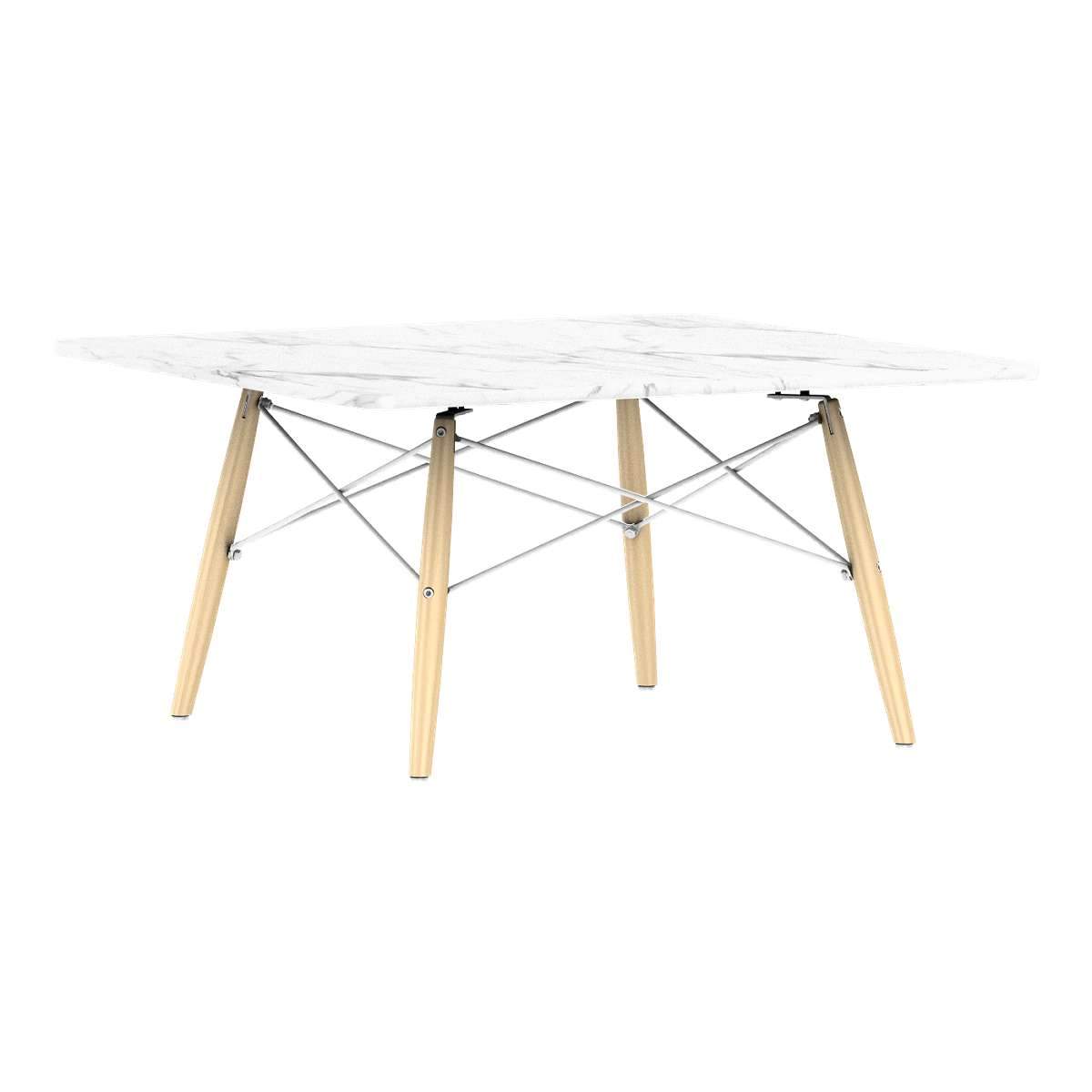Eames Square Dowel Leg Coffee Table Coffee Tables herman miller Carrara Marble +$1000.00 White Ash +$30.00 White