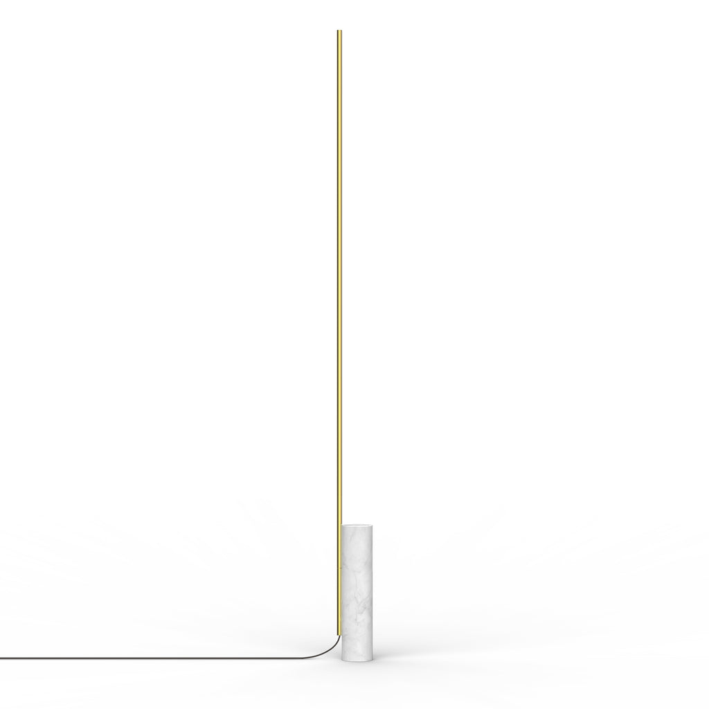 T.O Floor Lamp Floor Lamps Pablo White Carrara Marble Brass 