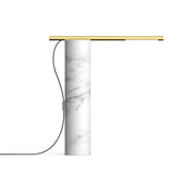 T.O Table Lamp Table Lamps Pablo White Carrara Marble Brass 