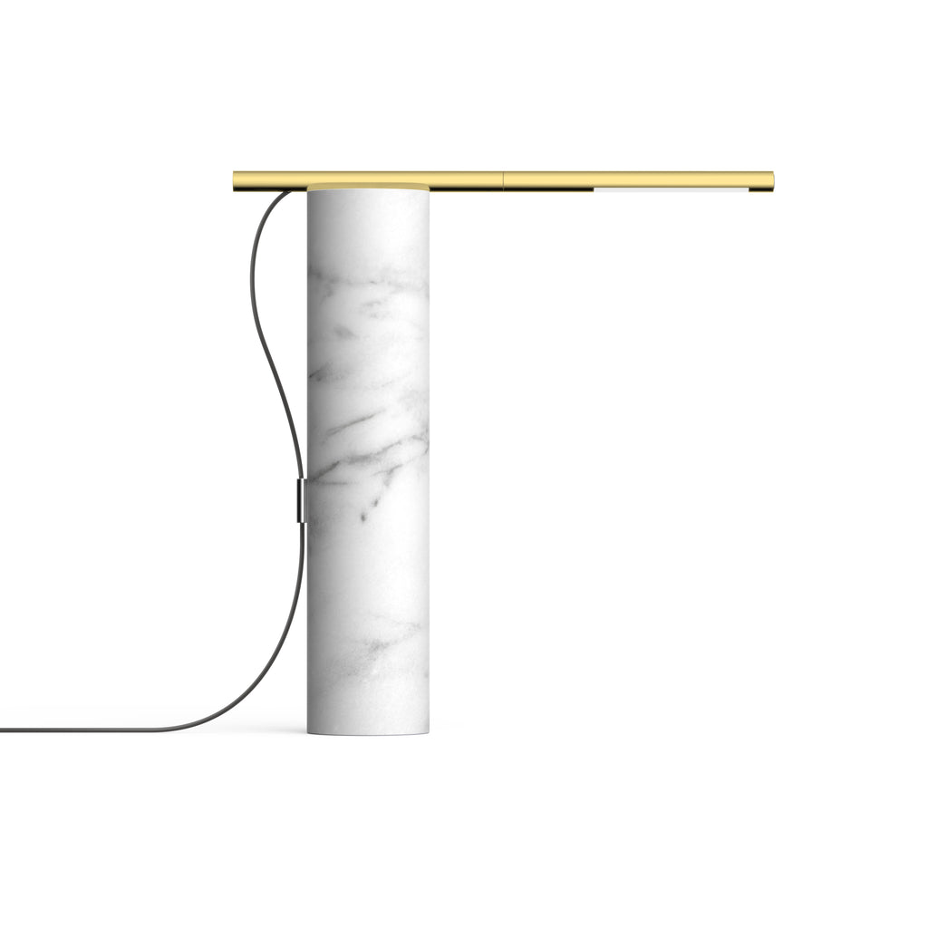 T.O Table Lamp Table Lamps Pablo White Carrara Marble Brass 