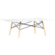 Eames Rectangular Dowel Leg Coffee Table Coffee Tables herman miller Carrara Marble +$1420.00 Natural Maple Black