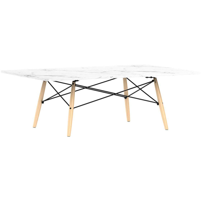 Eames Rectangular Dowel Leg Coffee Table Coffee Tables herman miller Carrara Marble +$1420.00 Natural Maple Black