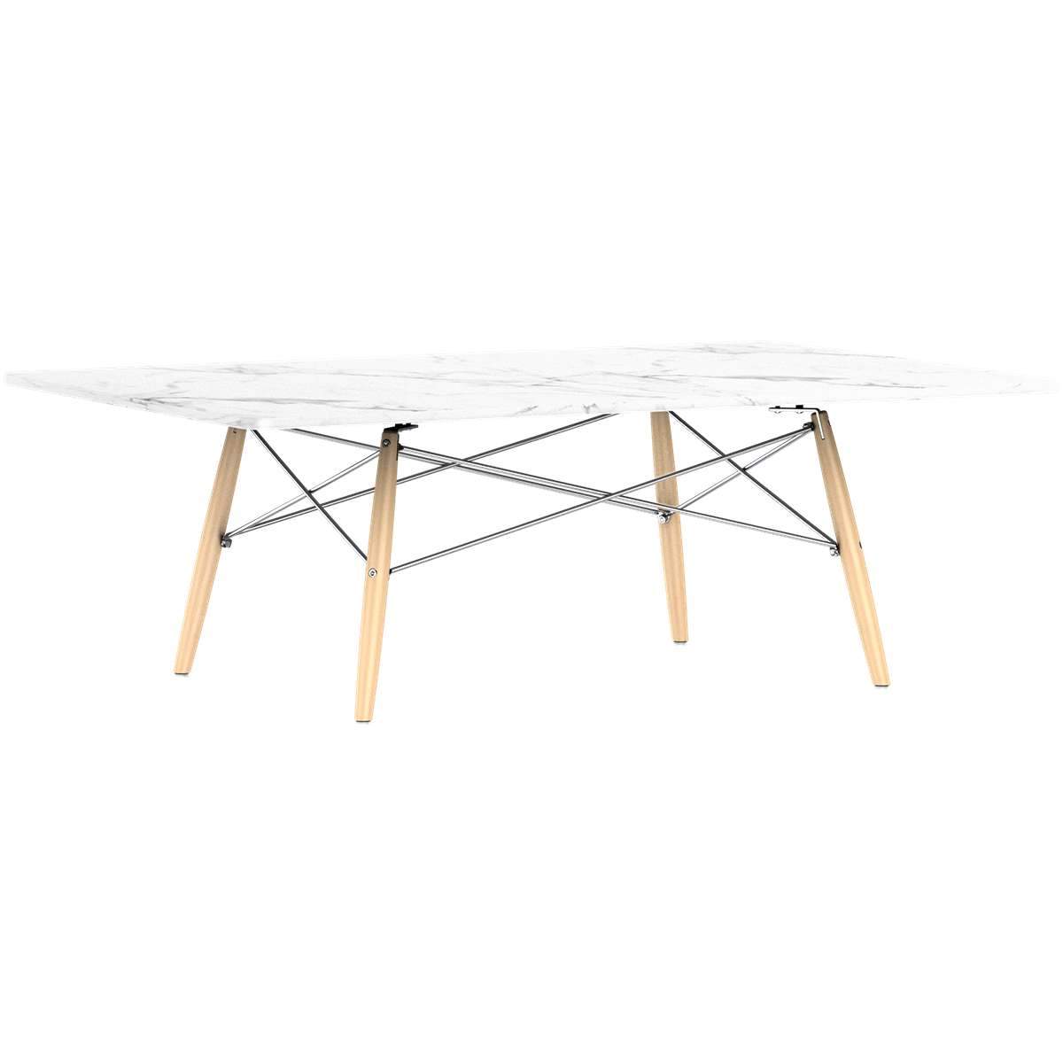 Eames Rectangular Dowel Leg Coffee Table Coffee Tables herman miller Carrara Marble +$1420.00 Natural Maple Chrome +$15.00