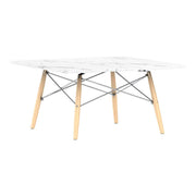 Eames Square Dowel Leg Coffee Table Coffee Tables herman miller Carrara Marble +$1000.00 Natural Maple Chrome +$15.00