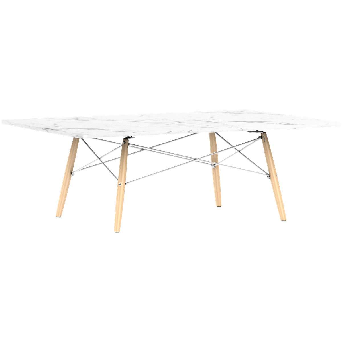 Eames Rectangular Dowel Leg Coffee Table Coffee Tables herman miller Carrara Marble +$1420.00 Natural Maple White