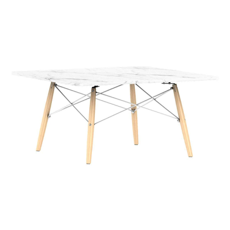 Eames Square Dowel Leg Coffee Table Coffee Tables herman miller Carrara Marble +$1000.00 Natural Maple White
