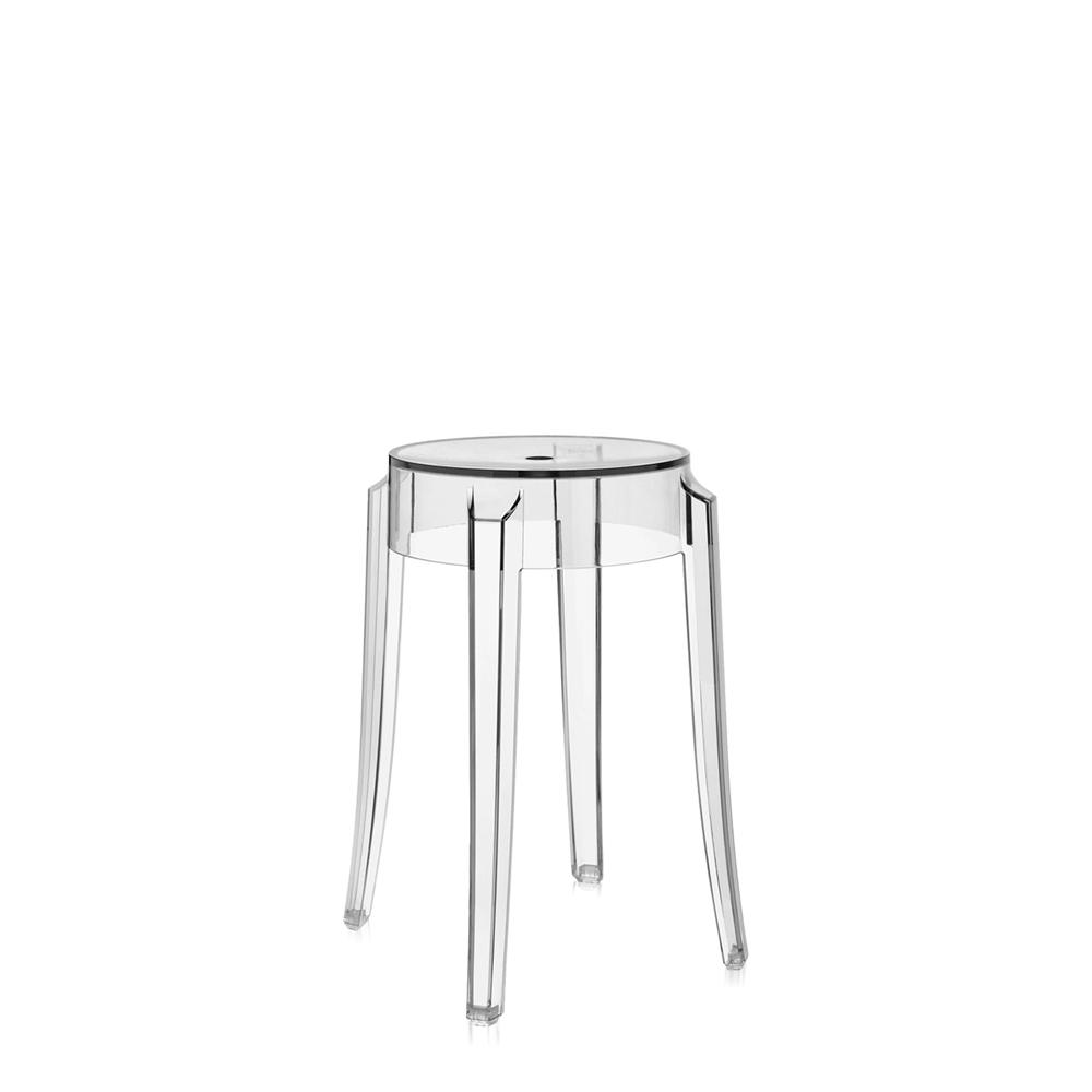 Charles Ghost Stool bar seating Kartell 18.1&quot; Low Stool - Transparent Crystal 