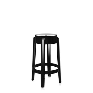 Charles Ghost Stool bar seating Kartell 25.6" Counter Stool - Solid Glossy Black 
