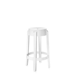 Charles Ghost Stool bar seating Kartell 25.6" Counter Stool - Solid Glossy White 