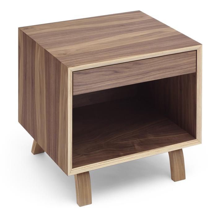 Cherner Bedside Table side table Cherner Chair Natural Walnut Top &amp; Legs 