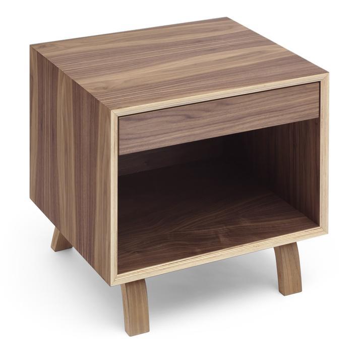 Cherner Bedside Table side table Cherner Chair Natural Walnut Top & Legs 