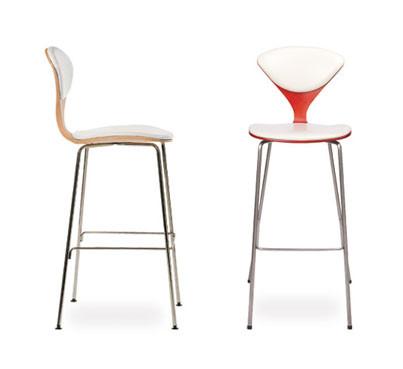 Cherner Metal Leg Stool - Upholstered Seat & Back bar seating Cherner Chair 