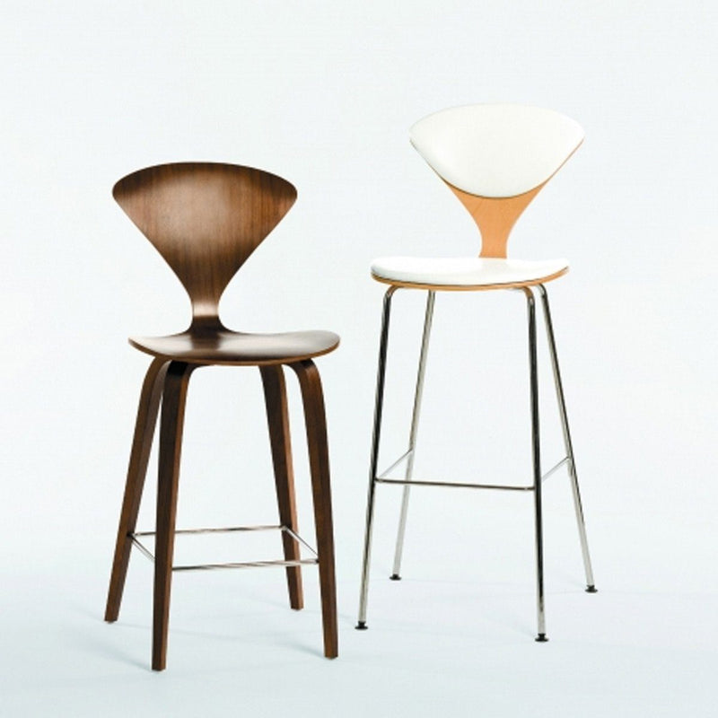 Cherner Metal Leg Stool - Upholstered Seat & Back bar seating Cherner Chair 