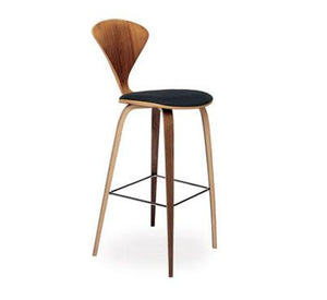 Cherner Wood Leg Stool - Upholstered Seat bar seating Cherner Chair 
