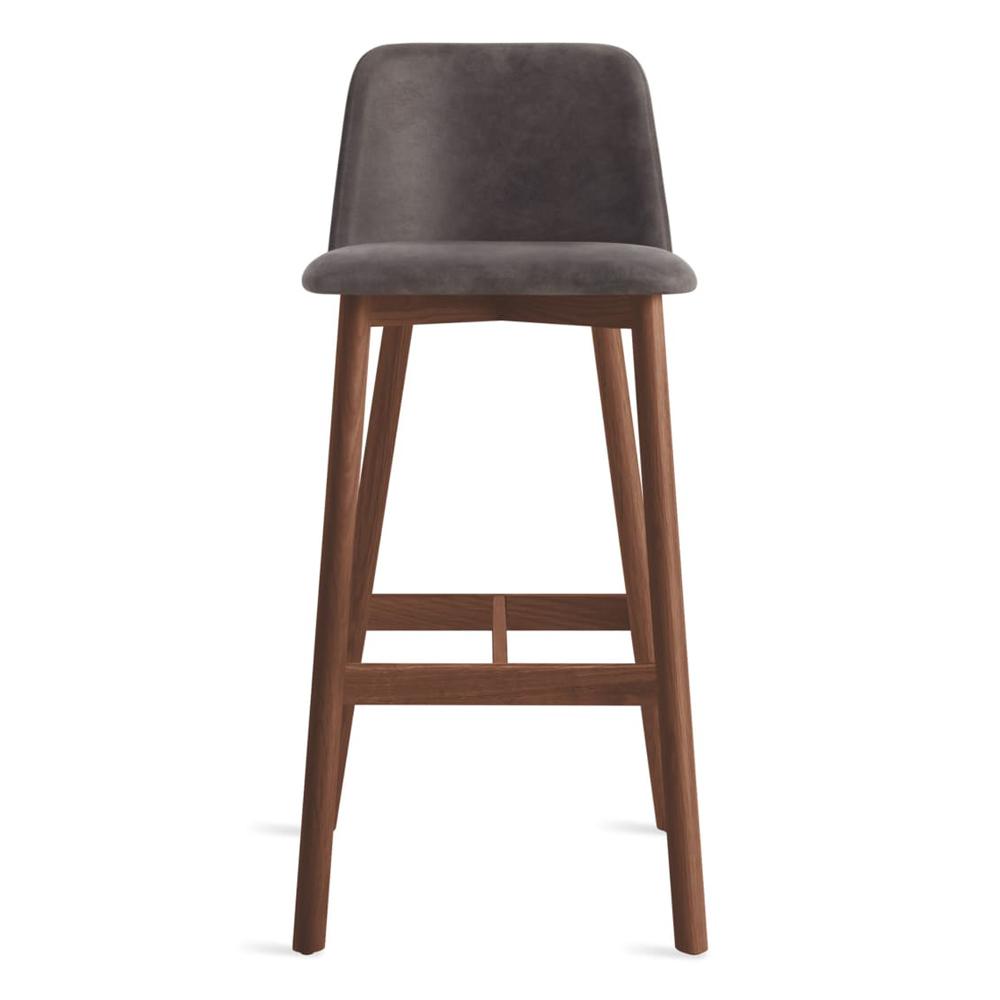 Chip Stool Stools BluDot Bar Height Walnut Slate Leather