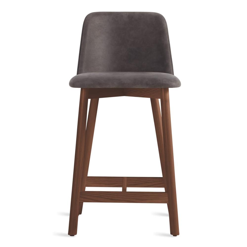 Chip Stool Stools BluDot Counter Height Walnut Slate Leather